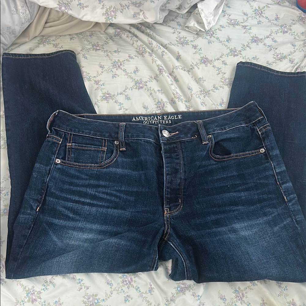 American Eagle Outfitters Dark Blue Ankle Jeans